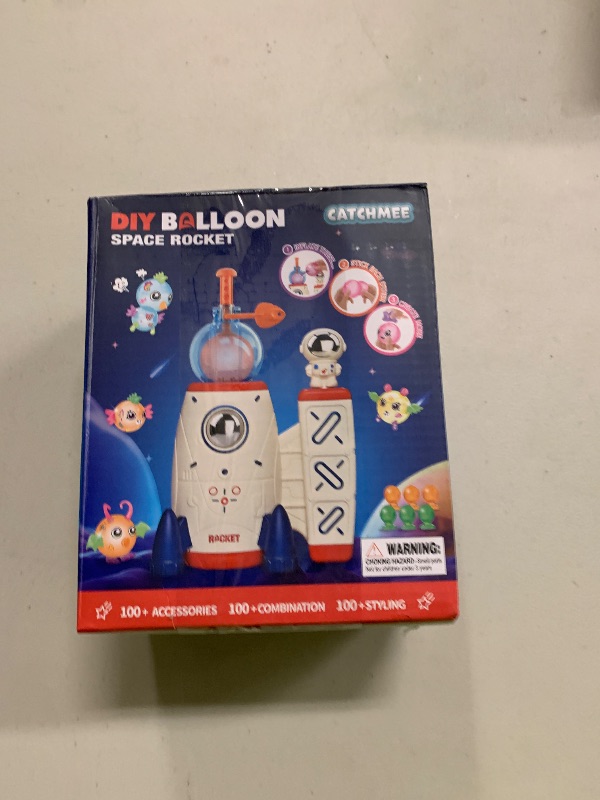 Photo 1 of DIY Space Magic Balloon Craft Kit, Sticker Decorated Balloons Toy for Kids, Rocket Air Pump Fun with Balloon Monster Pals, DIY Creative Activity, Birthday Gifts for Girls Boys Ages 3+