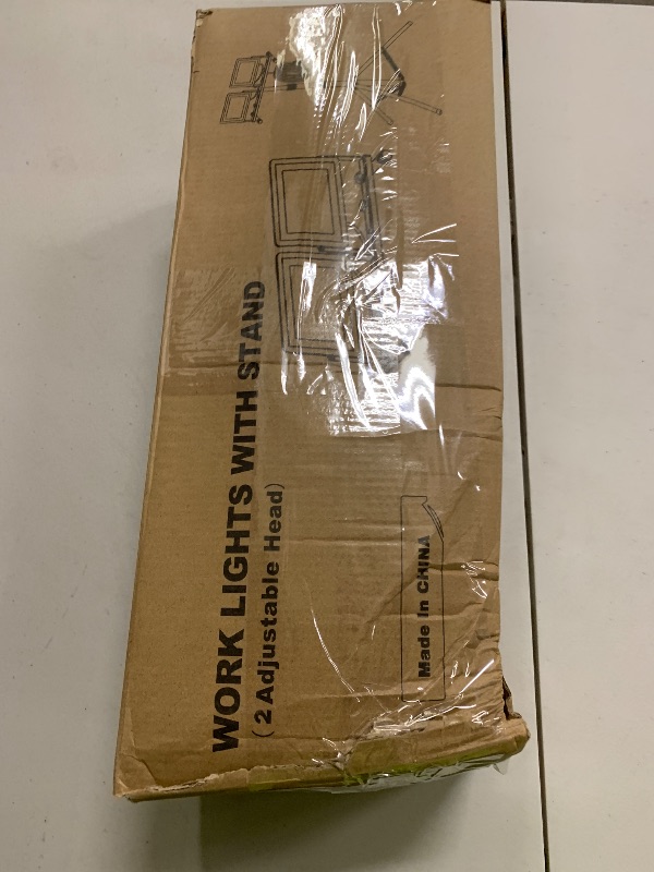 Photo 1 of 21000 Lumen Work Lights with Stand, 2 Adjustable Head LED Work Light, with Adjustable and Foldable Tripod Stand, Waterproof Lamp with Individual Switch with 6500 Kelvin Color Temperature