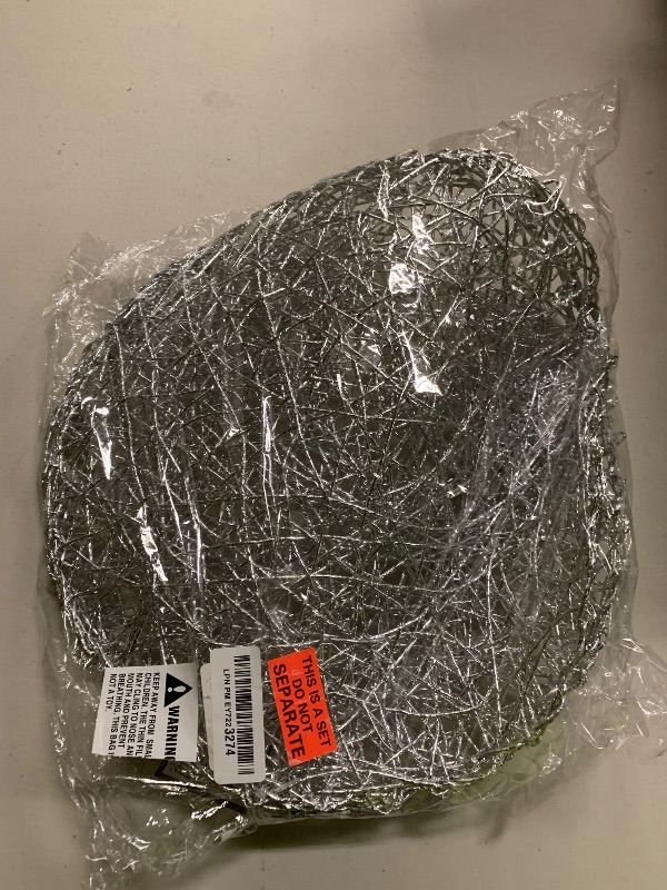 Photo 1 of SARO LIFESTYLE Intricate Wire Nest Placemat (Set of 4), 15", Silver