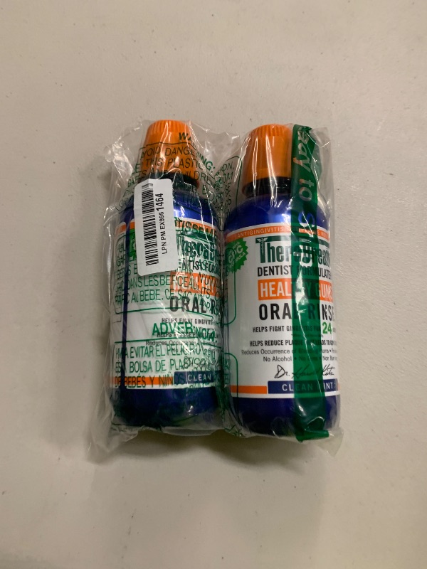 Photo 1 of TheraBreath Healthy Gums Mouthwash Clean Mint, Antigingivitis, Dentist Formulated, 16 Fl Oz (2-Pack)