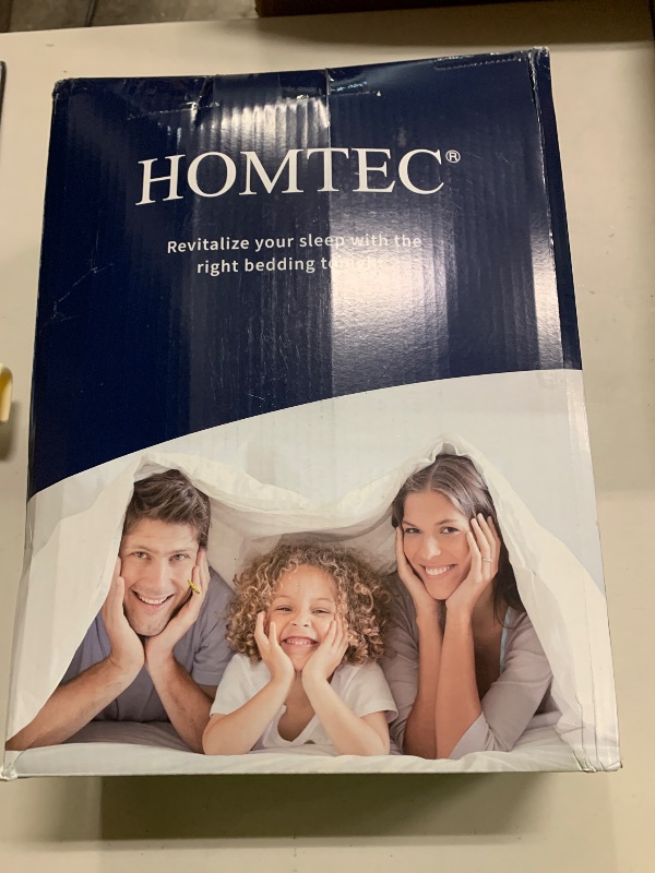 Photo 1 of HOMTEC Duvet Insert Cotton Comforter Oversized King Size White Down Alternative Duvet Insert 100% Cotton Quilted Fluffy Comforter Lightweight All Season 8 Corner Tabs Durable Breathable Noiseless