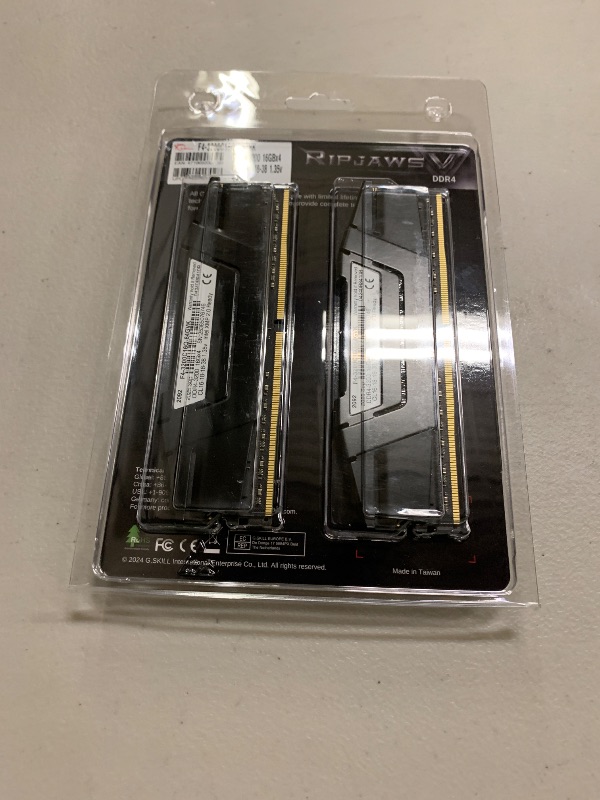 Photo 1 of G.SKILL RipjawsV Series DDR4 RAM (XMP) 64GB (4x16GB) 3200MT/s CL16-18-18-38 1.35V Intel AMD Desktop Computer Memory U-DIMM - Black (F4-3200C16Q-64GVK)