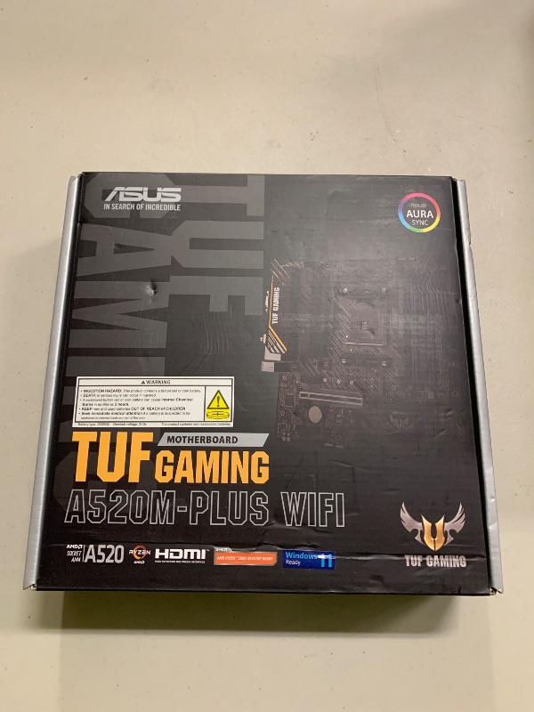 Photo 1 of ASUS TUF Gaming A520M-PLUS (WiFi) AMD AM4 (3rd Gen Ryzen™) microATX Motherboard (M.2 Support, 802.11ac Wi-Fi, DisplayPort, HDMI, D-Sub, USB 3.2 Gen 1 Type-A and Aura Addressable Gen 2 headers)