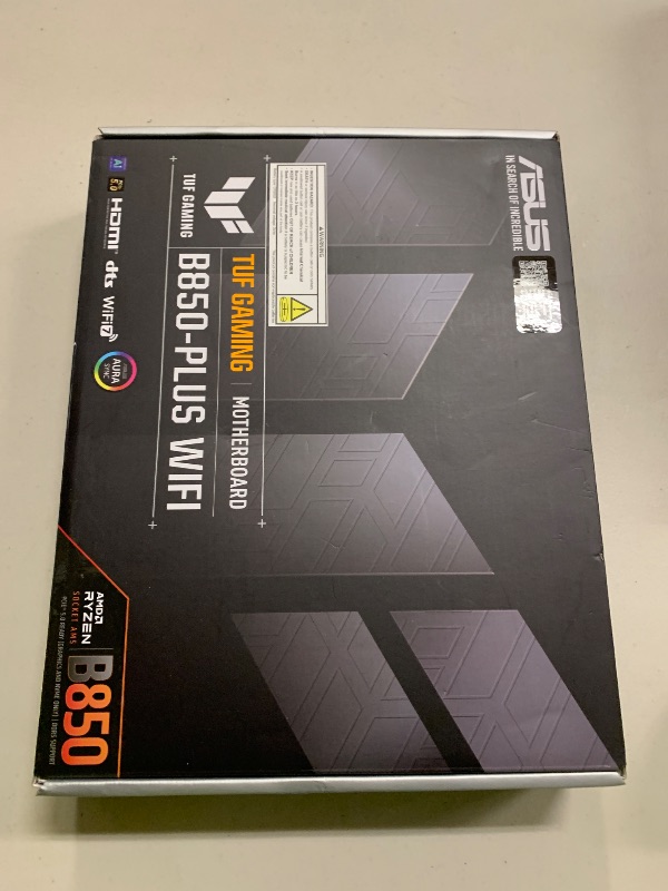 Photo 1 of ASUS TUF Gaming B850-PLUS WiFi AMD AM5 B850 ATX Motherboard, 14+2+1 80A Stages, AI Ready, DDR5, PCIe 5.0, 3X M.2, Wi-Fi 7, 2.5Gb LAN, DisplayPort, HDMI™, USB 10Gbps & 20Gbps Type-C®, BIOS Flashback™