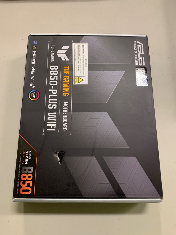 Photo 1 of ASUS TUF Gaming B850-PLUS WiFi AMD AM5 B850 ATX Motherboard, 14+2+1 80A Stages, AI Ready, DDR5, PCIe 5.0, 3X M.2, Wi-Fi 7, 2.5Gb LAN, DisplayPort, HDMI™, USB 10Gbps & 20Gbps Type-C®, BIOS Flashback™