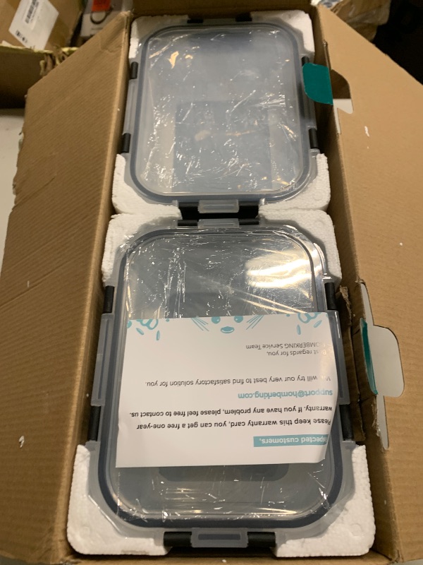 Photo 1 of 8 Pack 36oz Large Glass Meal Prep Containers with lids, Glass Food Storage Containers with Leak Proof Snap Lock Lids , Airtight Bento lunch Boxes, Kitchen Storage, Oven, Freezer and Dishwasher Safe