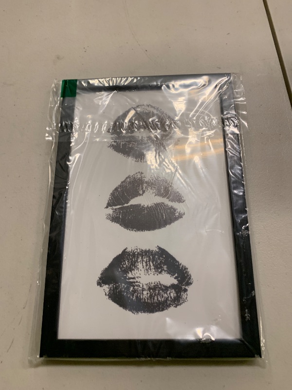 Photo 1 of Trendy Luxury Black And White Framed Wall Art Woman Makeup Kiss Lips Pictures For Preppy Girly Dorm Decor-Funky Fashion Feminist Canvas Prints Ready To Hang Room Bedroom
