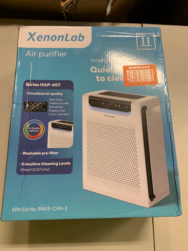 Photo 1 of Air Purifiers for Home Large Room, Cover Up to 2600 Ft² with Washable Filters, Powerful Turbo Mode, PM2.5 Air Quality Display, 22dB Sleep Mode, Air Cleaner for Pets Hair, Smoke, HAP607, Bright White