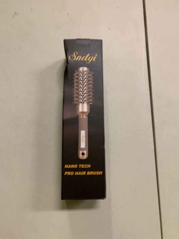 Photo 1 of Sndyi Small Round Brush for Blow Out, Nano Thermal Ceramic Ionic Round Hair Brush with Boar Bristles, Boost Shine & Volume, For Short Hair with Quick Blow Drying & Salon Styling - 2.3'', Barrel 1.3''