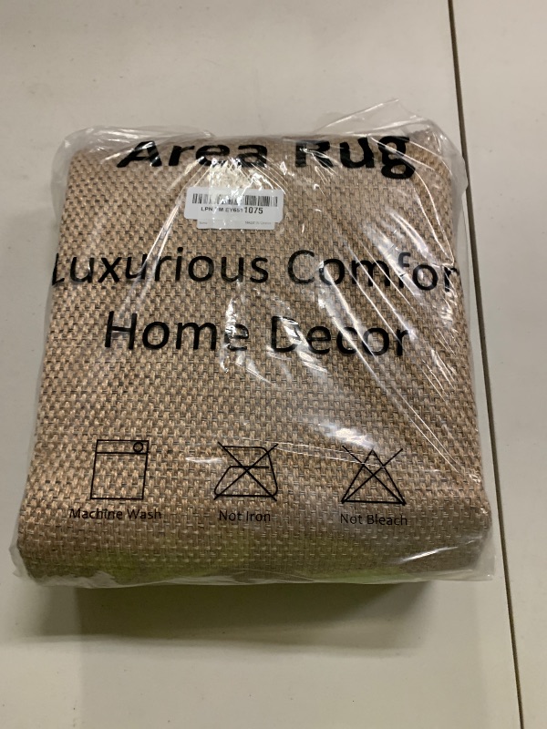 Photo 1 of LIVEBOX Scalloped Washable 2x8 Kitchen Runner Rug, Easy Jute Geometri Tan Rugs for Hallway Entryway, Indoor Outdoor Non Slip Rug Farmhouse Morden Carpet Door Mat Area Rug for Laundry Room