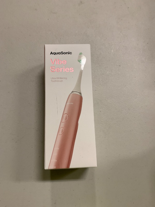 Photo 1 of Aquasonic Vibe Series Ultra-Whitening Toothbrush – ADA Accepted Electric Toothbrush - 8 Brush Heads & Travel Case – 40,000 VPM Motor & Wireless Charging - 4 Modes w Smart Timer – Satin Rose Gold