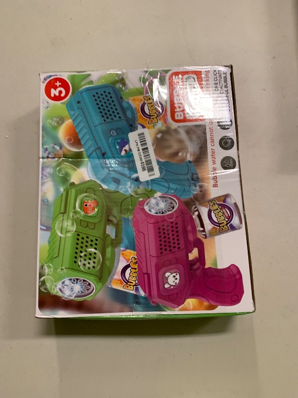 Photo 1 of Beria Bubble Guns with Bubble Solution- 3 Pack, Bubbles Gun, Blaster, Blower, Maker, Machine for Boys Girls, Birthday Gifts for Ages 3 4 5 6 7 8 Year Old Kid, Outdoor Toys for Toddlers, Party, Wedding
