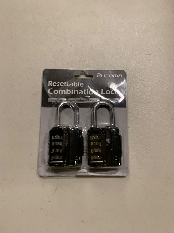 Photo 1 of Puroma 2 Pack Combination Lock for Locker 4 Digit Outdoor Waterproof Padlock for School, Gym, Sports, Fence, Toolbox, Gate, Case, Outdoor, Hasp Storage (Black)