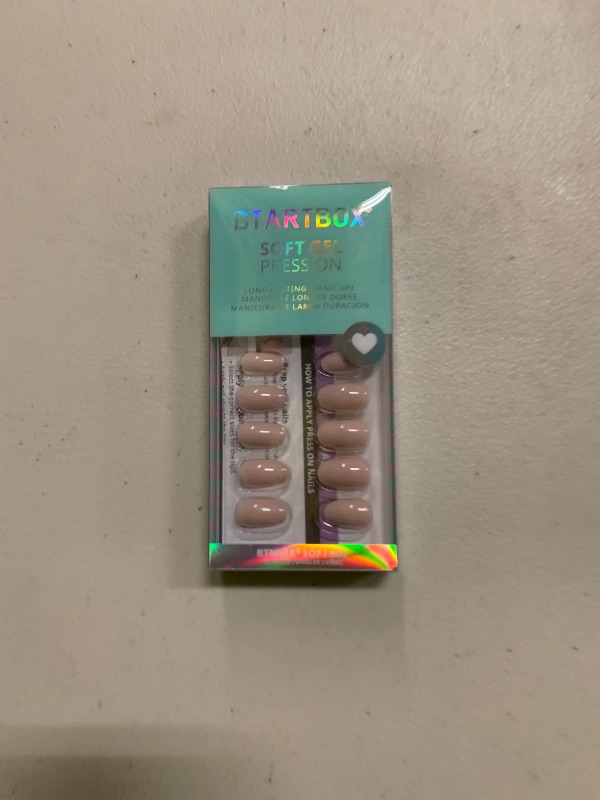 Photo 1 of BTArtbox Press On Nails Oval - Soft Gel Press on Nails Oval Nails Fake Nail with Nail Glue, Fit Perfectly, Reusable Glue On Nails in 16 Sizes, Taro Milkshake