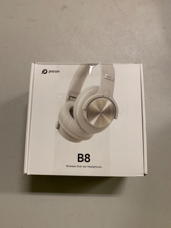 Photo 1 of Picun B8 Bluetooth Headphones, 120H Playtime Headphone Wireless Bluetooth with 3 EQ Modes, Low Latency, Hands-Free Calls, Over Ear Headphones for Travel Home Office Cellphone PC Khaki White