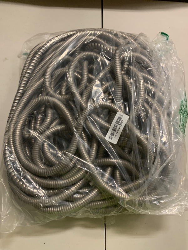 Photo 1 of GrassWind Stainless Steel Garden Hose 50 ft Heavy Duty Metal Water Hoses with 10 Function Water Hose Nozzles for Yard Outdoor