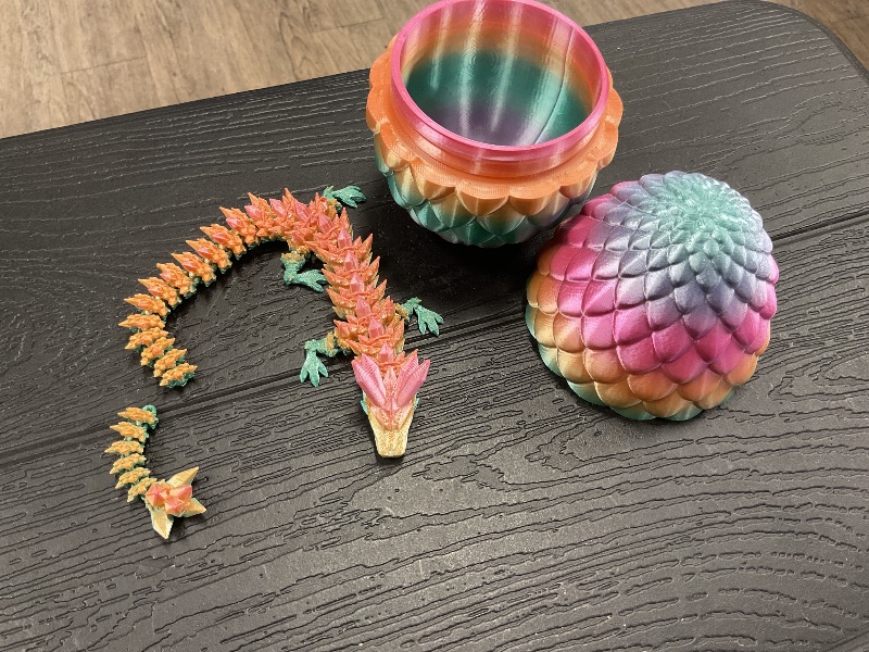Photo 1 of 3D Printed Dragon Fidget Toys,12inch Flexible Dragon Toy 3D Printed Dragon Eggs with Dragon Inside,Easter Egg fillers,Easter Basket Stuffers,Easter Basket Essentials Fidget Toys