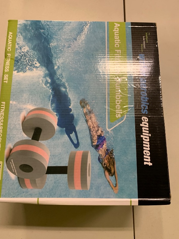 Photo 1 of KLOLKUTTA Aquatic Dumbells, 2PCS Water Aerobic Exercise Foam Dumbbell Pool Resistance,Water Aqua Fitness Barbells Hand Bar Exercises Equipment for Weight Loss Grey
