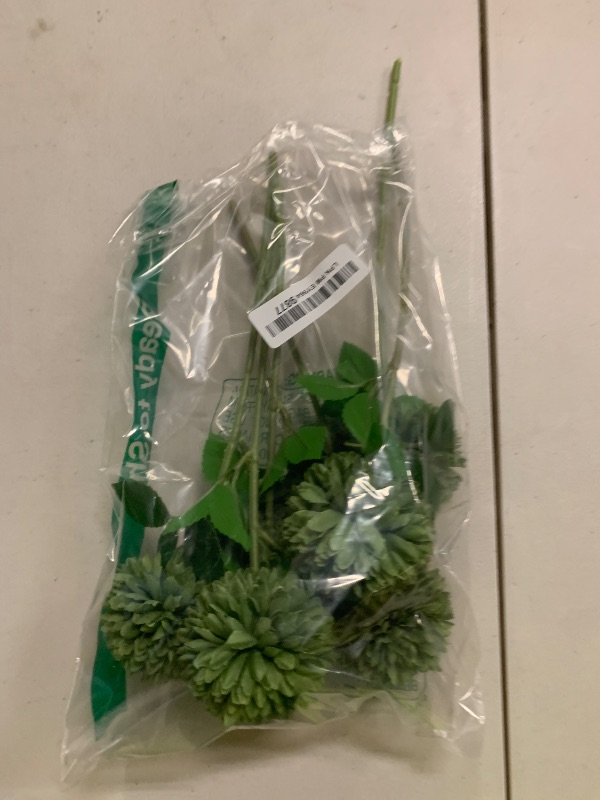 Photo 1 of Floroom 12pcs Emerald Green Faux Silk Mums Artificial Flowers Bulk Fake Chrysanthemums with Stems for DIY Wedding Table Centerpieces Floral Arrangements Vase Fillers Home Decorations