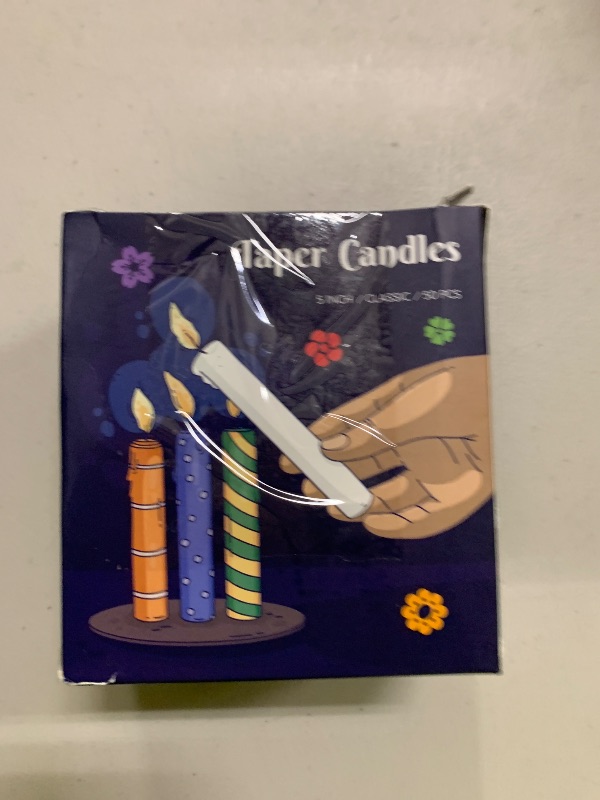 Photo 1 of Church Candles with Drip Protectors for Devotional Candlelight Vigil Service, Box of 50 Candles, Unscented White 5" H X 1/2" D