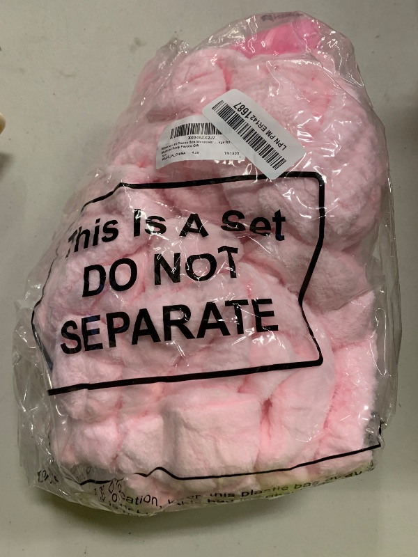 Photo 1 of Mimorou 48 Pieces Spa Party Supplies 12 Pink Spa Headband 12 Plush Sleep Eye Mask 12 Pink Velvet Scrunchies 12 Organza Bags for Sleepover Slumber Party Favors Gift