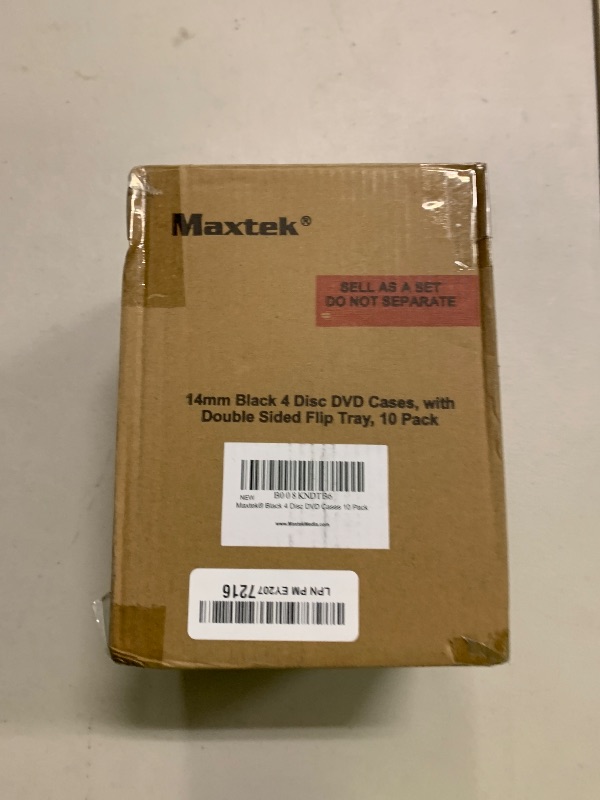 Photo 1 of 10 Pack Maxtek Standard 14mm Black Quad 4 Disc DVD Cases with Double Sided Flip Tray and Outter Clear Sleeve