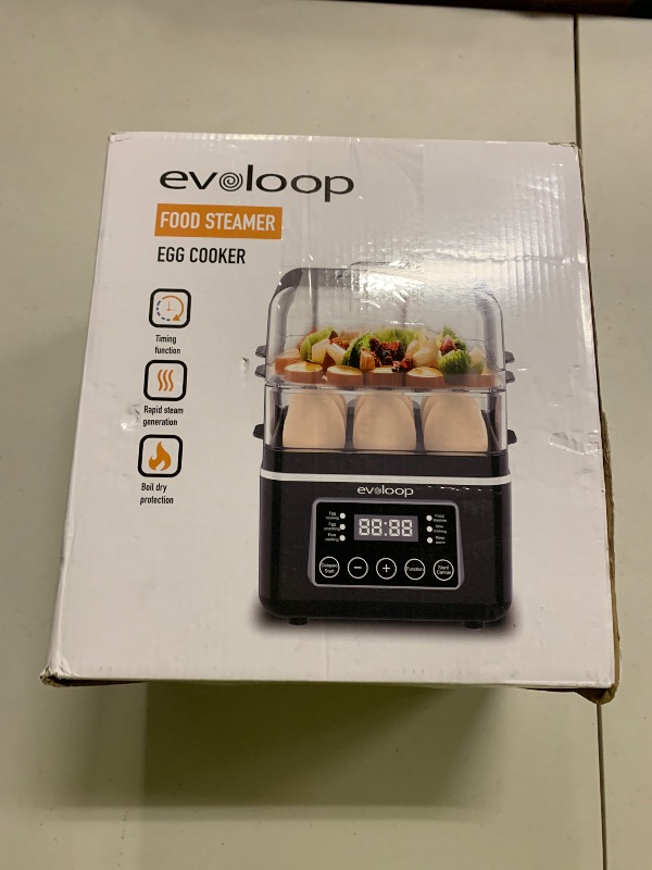 Photo 1 of 2 Tiers Electric Food Steamer for Cooking, 4 QT Digital Multi Vegetable Steamer with BPA-Free Stackable Baskets, Rapid Egg Cooker Egg Steamer with Auto Shut-Off, Ideal for Veggies, Seafood, Rice