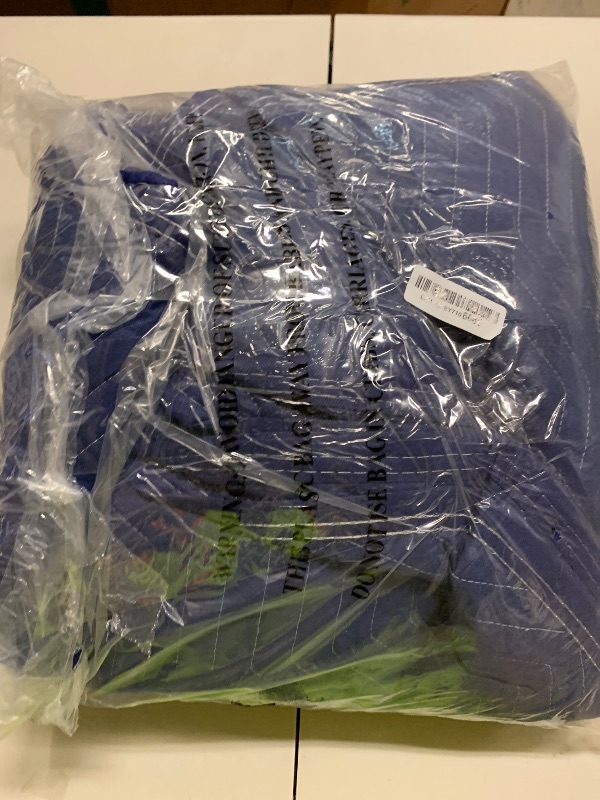 Photo 1 of 2 Pack Moving Blankets Heavy Duty 80"x72" Quilted Packing Blankets for Moving Furniture Padded Shipping Furniture Mover Blue