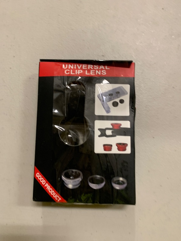 Photo 1 of 3 in 1 Cell Phone Camera Lens Kit Wide Angle Macro Fisheye Lens Universal for Smart Phones iPhone Samsung Android Black
