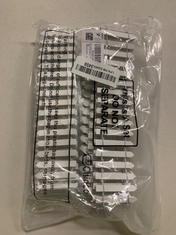 Photo 1 of 4 Pieces 35 Inch Fairy Garden Fence Christmas Village Accessories Miniature Garden Ornament Wood Picket Fence for Christmas Dollhouse Mini Village Landscape Home Plant Pot DIY Diorama Project(White)