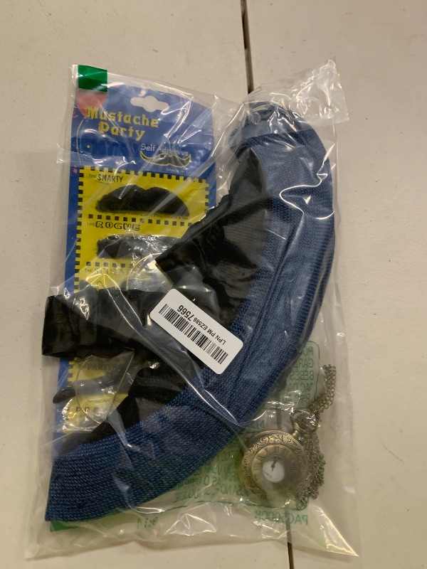 Photo 1 of 1920s Men's Accessories Set, 20s Adult Gatsby Gangster Accessories Kit with Formal Hat Straps for Party Supplies Dress Up (Blue)