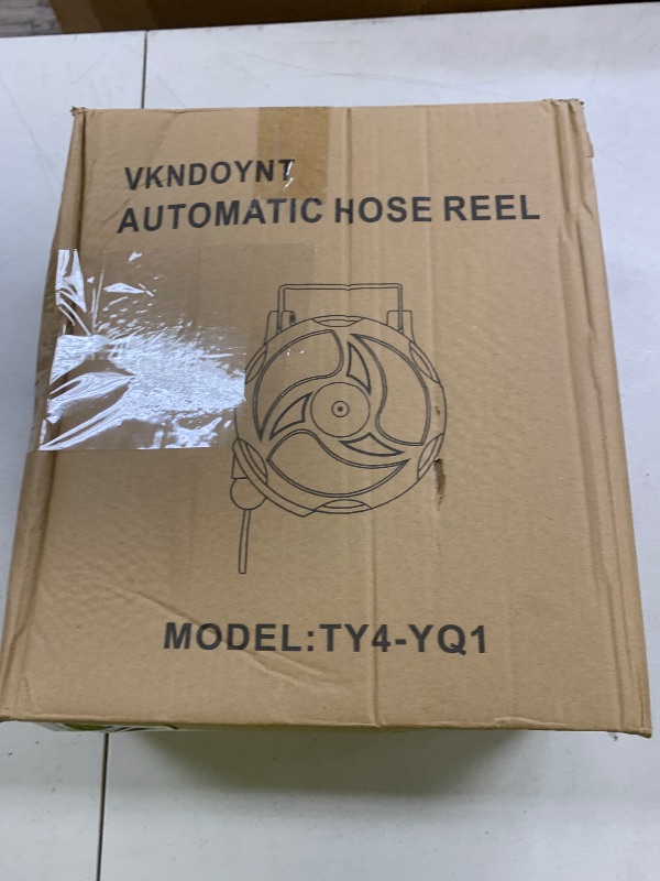 Photo 1 of Retractable Air Hose Reel, 1/4 in x 50 FT Hybrid Polymer Hose, Air Compressor Hose Reel with 5 ft Lead in, Ceiling/Wall Mount Enclosed Air Reel, 180° Swivel Mount, Red/Black