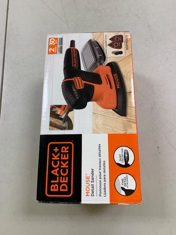Photo 1 of BLACK+DECKER Detail Sander, 1.2 Amp, 16,000 OPM, Compact Design, 3-Position Grip for Comfort, Includes Dust Collector, Corded (BDEMS600)