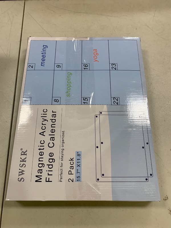 Photo 1 of Magnetic Acrylic Calendar for Fridge,2 Pack 11"x15" Clear Fridge Calendar Dry Erase Magnetic Planning Boards Set for Refrigerator with 8 Colorful Highlight Markers
