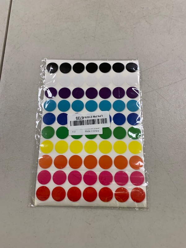 Photo 1 of 700 PCS Dot Stickers 3/4 Inch Color Coding Labels Round Colored Dot Stickers, 10 Assorted Color Colorful Coding Label Circle Sticker for Toddler Office Student Classroom, 70 Labels/Sheet