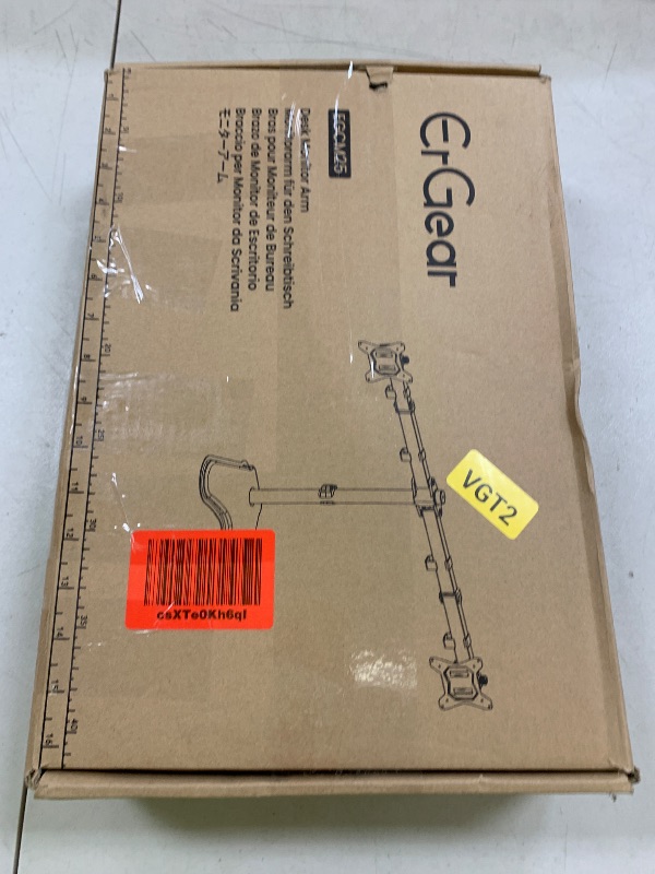 Photo 1 of ErGear Freestanding Dual Monitor Stand for 2 Screens up to 32 inch, Heavy Duty Monitor Mount Holds Max 17.6 lbs per Arm, Height Adjustable Computer Monitor Stand for Desk, VESA 75x75/ 100x100mm, Black