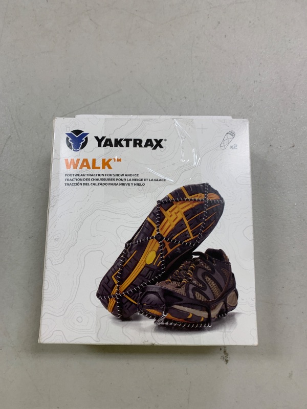 Photo 1 of Yaktrax Walk Traction Cleats - 360-Degree Grip on Snow, Ice, & Multi-terrain Surfaces - Elastic Outer Band w/ Easy-On/Off Heel Tab & 1.2mm Zinc-coated Steel Coils - Abrasion & Rust Resistant - Unisex