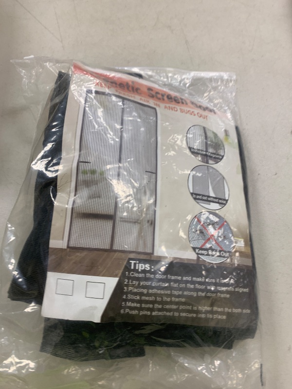 Photo 1 of Okayavo Upgraded Magnetic Screen Door Thicker 255g/? Reinforced Mesh,Reversible Left Right Side Opening,Fit Door Size 32 x 80 Inch,Retractable Mosquito Net for Door,Mesh Insect Screens not of Metal