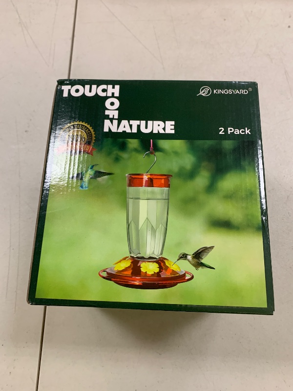 Photo 1 of Kingsyard 2 Pack Hummingbird Feeder for Outdoors Hanging - 6 Bee Guard Feeding Ports & Built-in Ant Moat, Wild Bird Feeder for Outside Garden Yard Patio 16 Oz, Red