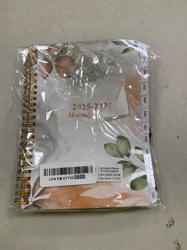 Photo 1 of 2025-2026 Monthly Planner - October 2025 - December 2026, Two Pages Per Month, 18 Monthly Calendar/Planner with Tabs, Strong Twin-Wire Binding, Inner Pocket, 6.4" x 8.5", Rose Leaf