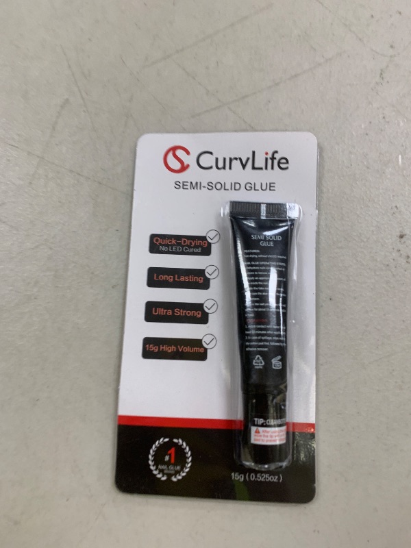Photo 1 of Curvlife Super Strong Nail Glue 15g for Press On Nails - Quick Drying, Semi Solid, Long Lasting, No UV Light Needed