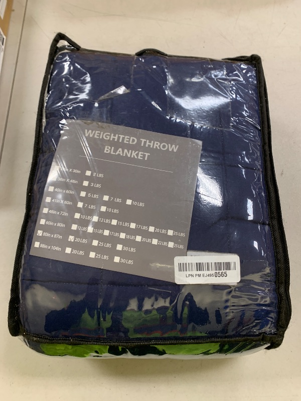 Photo 1 of King Size Weighted Blanket for Adults (20 lbs, 80” x 87”, Navy & Blue) Cooling Heavy Blanket for Sleeping Perfect for 190-210 lbs, Breathable Blanket for Adults & Couple All Season, Machine Washable
