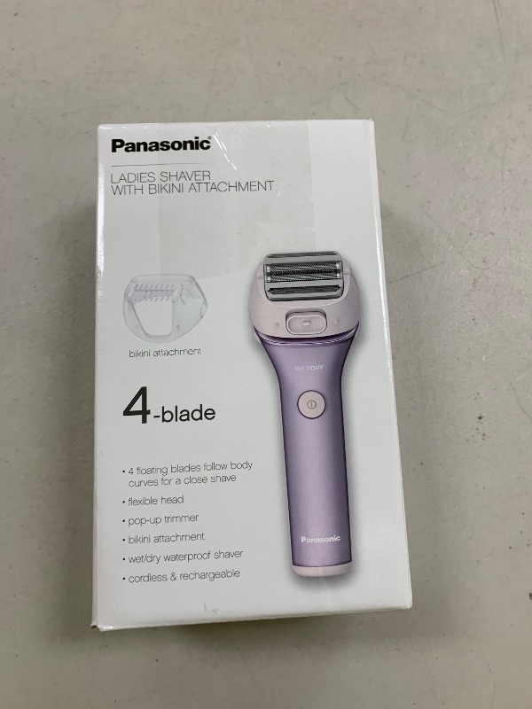 Photo 1 of Panasonic Electric Shaver for Women, Cordless 4-Blade Shaver, Bikini Attachment, Pop-Up Trimmer, Wet Dry Operation - ES-AWL8AV (Purple)