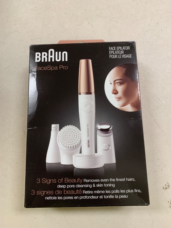 Photo 1 of Braun Face Epilator Facespa Pro 911, Facial Hair Removal for Women, Hair Removal Device, 3-in-1 Epilating, Cleansing Brush and Skin Toning with 3 Extras