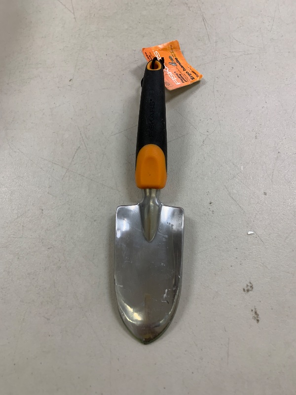 Photo 1 of Fiskars Ergo Garden Trowel for Digging and Planting, Heavy Duty Gardening Hand Tool with Hanging Hole