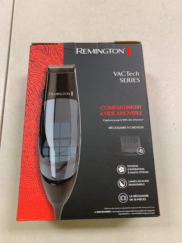 Photo 1 of Remington Vacuum Haircut Kit, Vacuum Beard Trimmer, Hair Clippers for Men with Removable Hair Chamber and Dual Motor Power (18 pieces)