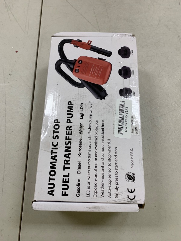 Photo 1 of FUELIO Gas Pump for Gas Can - Battery Powered Gas Can Pump: Automatict Shut-off Nozzle, 42 IN Long Hose, 3 Adapters for 4 Size Gasoline Tank