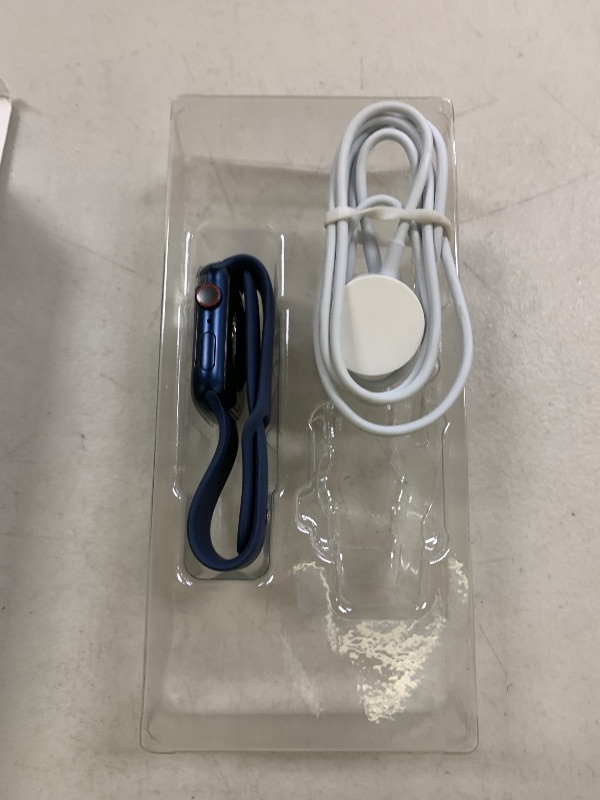 Photo 1 of Apple Watch Series 6 (GPS + Cellular, 44mm) - Blue Aluminum Case with Deep Navy Sport Band (Renewed)