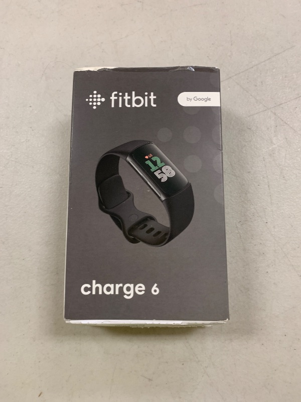 Photo 1 of Fitbit Charge 6 Fitness Tracker with Google apps, Heart Rate on Exercise Equipment, 6-Months Premium Membership Included, GPS, Health Tools and More, Obsidian/Black, One Size (S & L Bands Included)