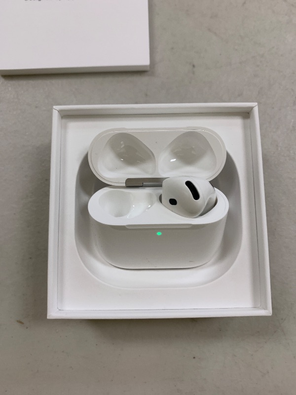 Photo 1 of Apple AirPods 4 Wireless Earbuds, Bluetooth Headphones, with Active Noise Cancellation, Adaptive Audio, Transparency Mode, Personalized Spatial Audio, USB-C Charging Case, Wireless Charging, H2 Chip